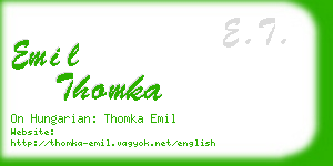 emil thomka business card